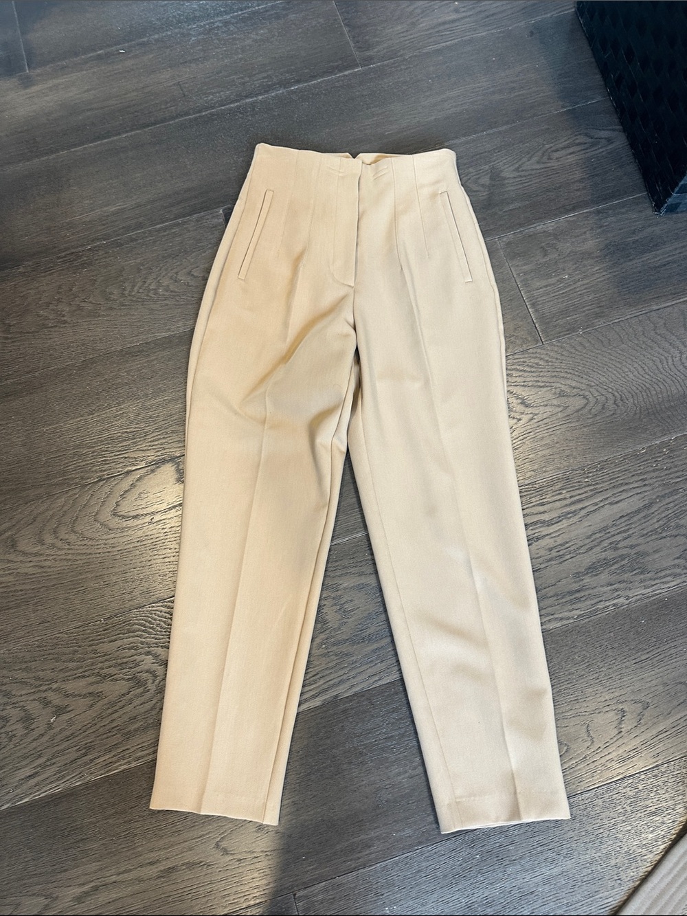 Zara Beige Cropped Tailored Pants